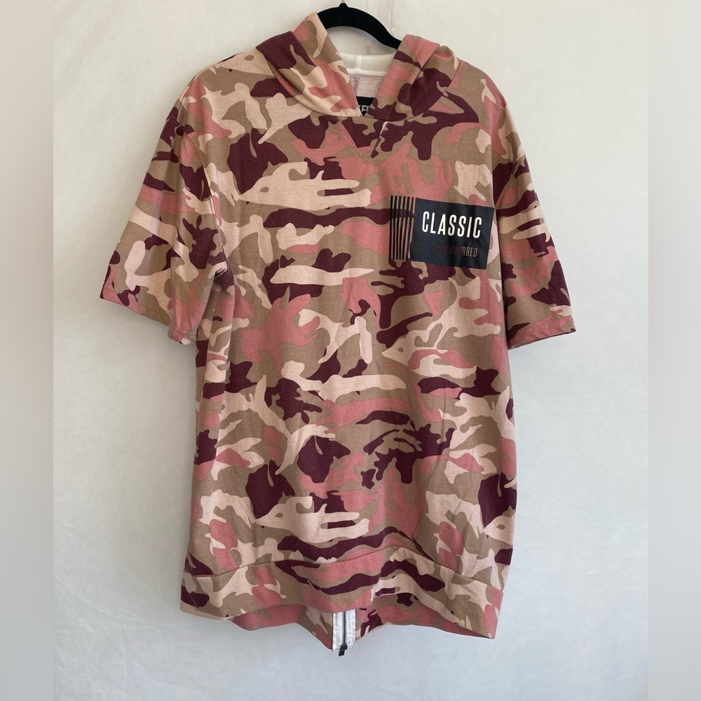 Five by five tee hoodie pullover XL  pink mauve multi  cam